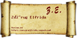 Zárug Elfrida névjegykártya